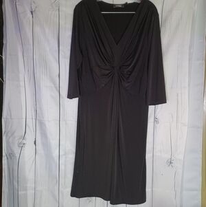 Elementz woman v-neck 3/4 sleeve black dress